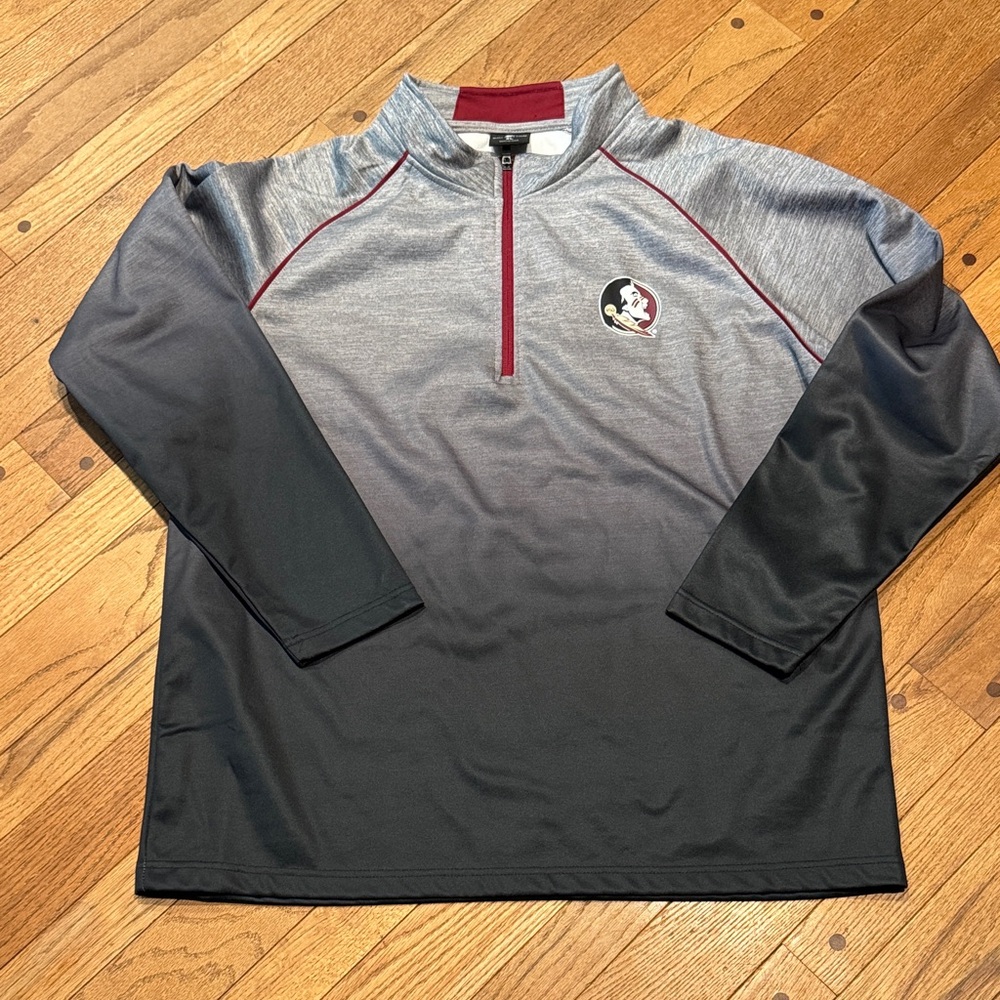 Colosseum Gray and Garnet Quarter-Zip Pullover Sweatshirt